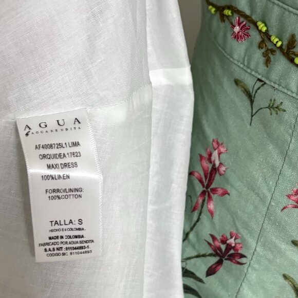 Agua by Agua Bendita Lima green linen extra long dress - Picture 13 of 13